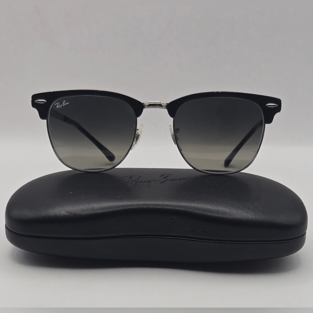 Ray-Ban Clubmaster RB3716 Black Silver 51mm Gradient Lenses Italy